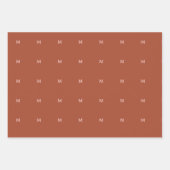 Gebrand Sinaasappel Custom Monogram Inpakpapier Vel (Voorkant 2)