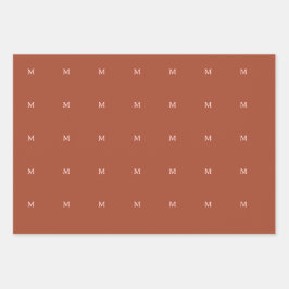 Gebrand Sinaasappel Custom Monogram Inpakpapier Vel