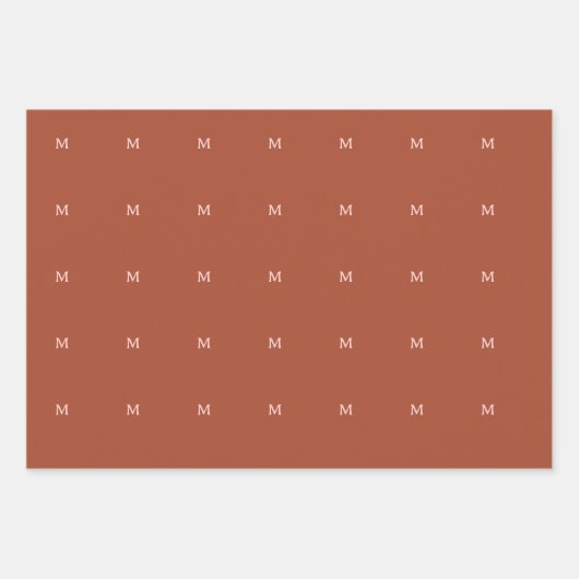 Gebrand Sinaasappel Custom Monogram Inpakpapier Vel (Voorkant)