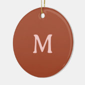Gebrand Sinaasappel Custom Monogram Keramisch Ornament (Links)
