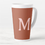 Gebrand Sinaasappel Custom Monogram Latte Mok (Rechterhoek)