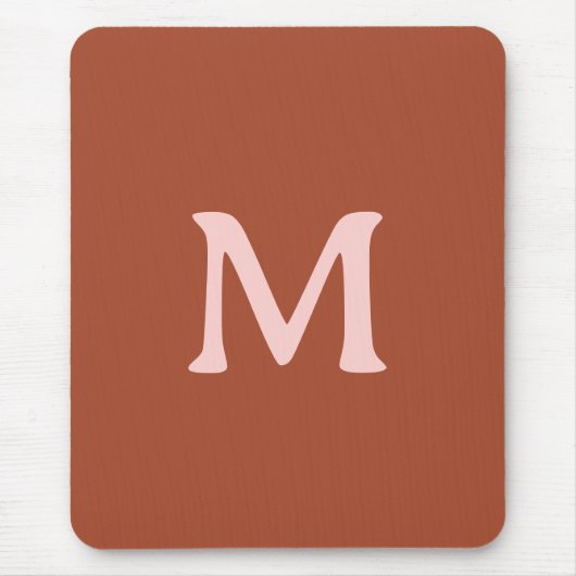 Gebrand Sinaasappel Custom Monogram Muismat (Voorkant)