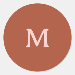 Gebrand Sinaasappel Custom Monogram Ronde Sticker