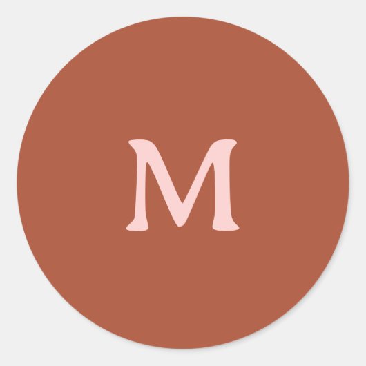 Gebrand Sinaasappel Custom Monogram Ronde Sticker (Voorkant)