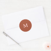 Gebrand Sinaasappel Custom Monogram Ronde Sticker (Envelop)