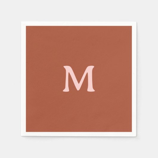 Gebrand Sinaasappel Custom Monogram Servet (Voorkant)