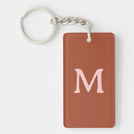 Gebrand Sinaasappel Custom Monogram Sleutelhanger (Voorkant)