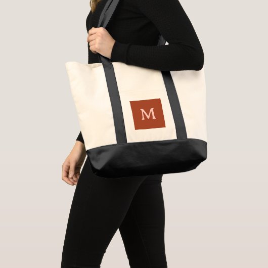 Gebrand Sinaasappel Custom Monogram Tote Bag (Voorkant (product))