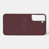 Gebrande Bourgogne met Naam of Monogram Set Samsung Galaxy Hoesje (Achterkant horizontaal)