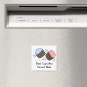 Gebrande Cupcakes met Schattige Tekst Magneet (Insitu (Vaatwasser))