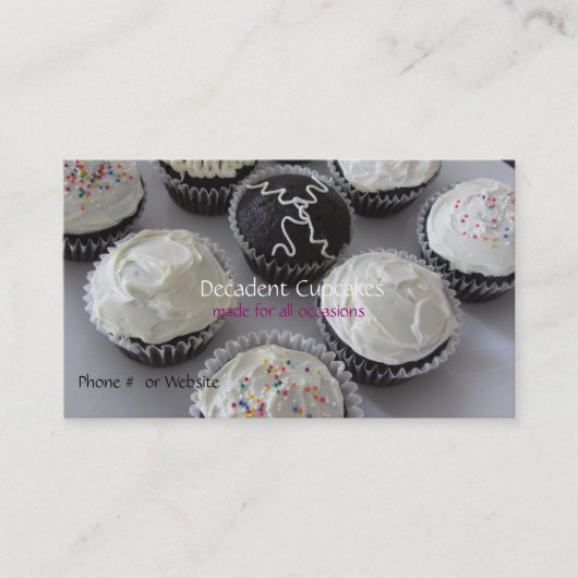 Gebrande Cupcakes Visitekaartje (Voorkant)