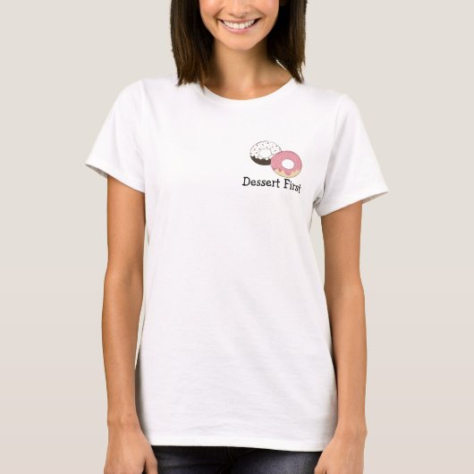 Gebrande Donuts met Schattige Zin T-shirt (Voorkant)