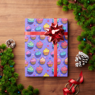 Gebrande Fun Cupcake Patroon: Whimsische Bakkerij  Cadeaupapier