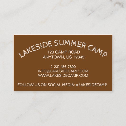 Gebrande gemeenteraadslid van Marshmallow Camping  Visitekaartje (Achterkant)