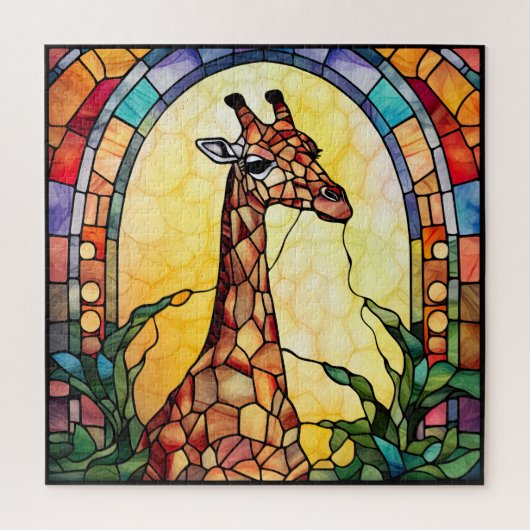 Gebrande Glas Giraffe Legpuzzel (Verticaal)