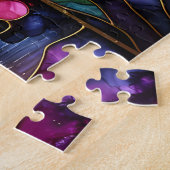 Gebrande Glazen Flamingo Maantuin Legpuzzel (Zijkant)