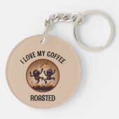 Gebrande koffie Acryl Sleutelhanger (Achterkant)