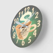 gebrande koffie (groen) ronde klok (Hoek)