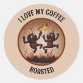 Gebrande koffie ronde sticker (Voorkant)