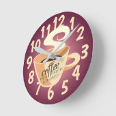 gebrande koffie (roze/Paars) Ronde Klok (Hoek)