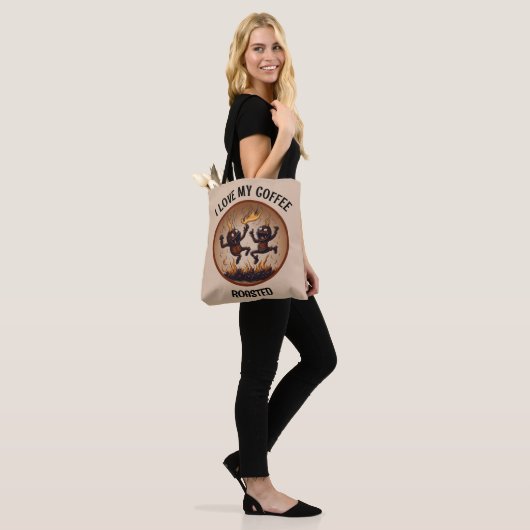 Gebrande koffie tote bag (Op model)