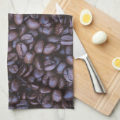 gebrande koffiebonen acrylwerk | theedoek (Quarter Fold)