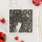 gebrande koffiebonen met een zilverfilm servetten (Insitu)