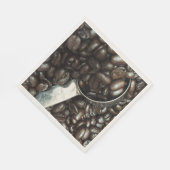 gebrande koffiebonen met een zilverfilm servetten (Hoek)