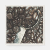 gebrande koffiebonen met een zilverfilm servetten (Voorkant)