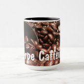 Gebrande koffiebonen met zilveren scoop foto mok (Midden)