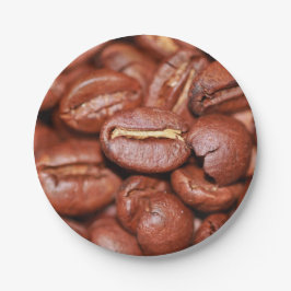 gebrande koffiebonen papieren bordje