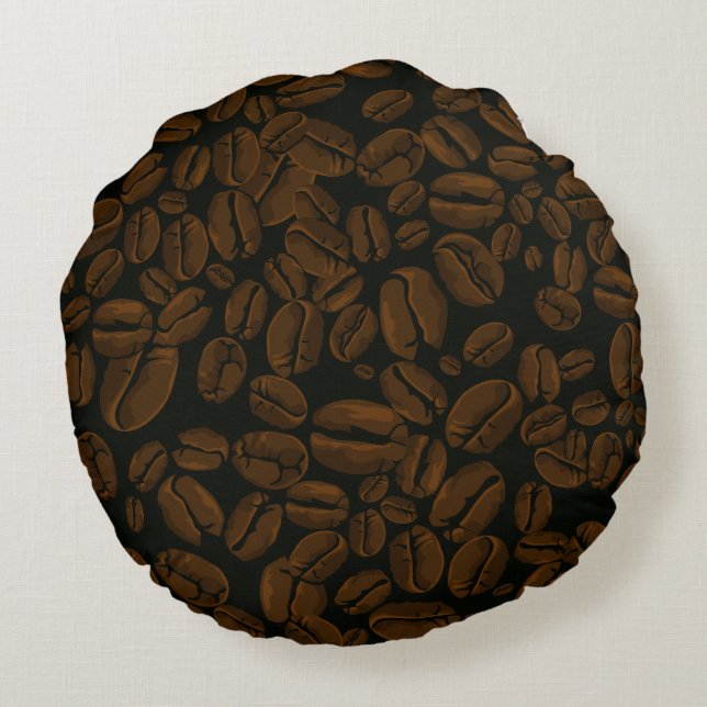 gebrande koffiebonen rond kussen (Achterkant)