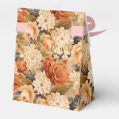 gebrande oranje bruine beige bloemen bedankdoosjes (Achterkant)