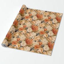  gebrande oranje bruine beige bloemen