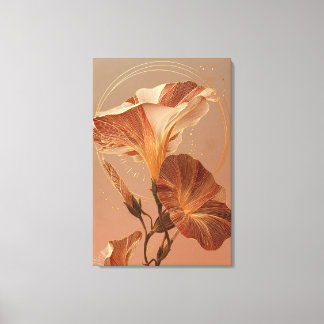 Gebrande oranje Calla Lelie Botanische Illustratie Canvas Afdruk