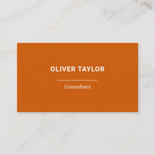 Gebrande Oranje en witte minimalistische tekst voo Visitekaartje