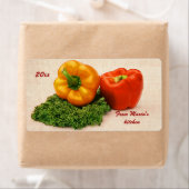 gebrande paprika's met bliksetiketten etiket (Insitu)