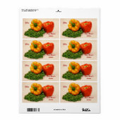 gebrande paprika's met bliksetiketten etiket (Full Sheet)