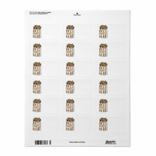 gebrande pinda's etiket (Full Sheet)