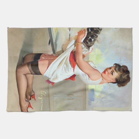 gebrande pinup theedoek (Horizontaal)