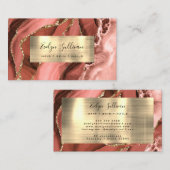 Gebrande Sienna Brown Gold Agaat Visitekaartje (Voorkant / Achterkant)