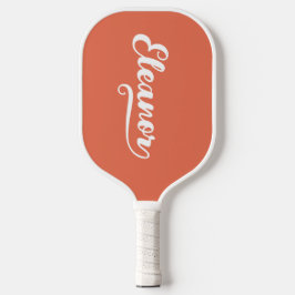 Gebrande sienna en witte penseel Script Name Ends  Pickleball Paddle