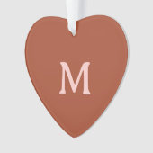 Gebrande Sinaasappel Custom Monogram Foto Ornament (voorkant)