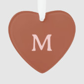 Gebrande Sinaasappel Custom Monogram Foto Ornament (voorkant)