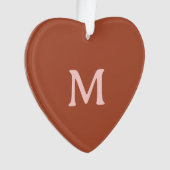 Gebrande Sinaasappel Custom Monogram Foto Ornament (voorkant)