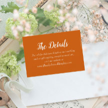 Gebrande Sinaasappel Eenvoudige Stijl Trouwdetails