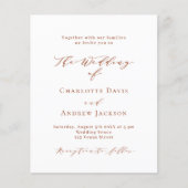 Gebrande sinaasappel wit script QR RSVP budget bru (Voorkant)