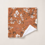 gebrande Sinaasappels bloemmotief Bad Handdoek (Wasdoekje)