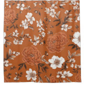 gebrande Sinaasappels bloemmotief Douchegordijn (Voorkant)