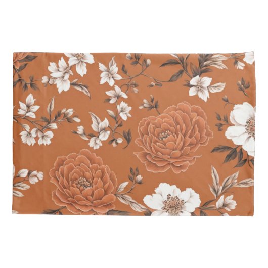 gebrande Sinaasappels bloemmotief Kussensloop (Achterkant)